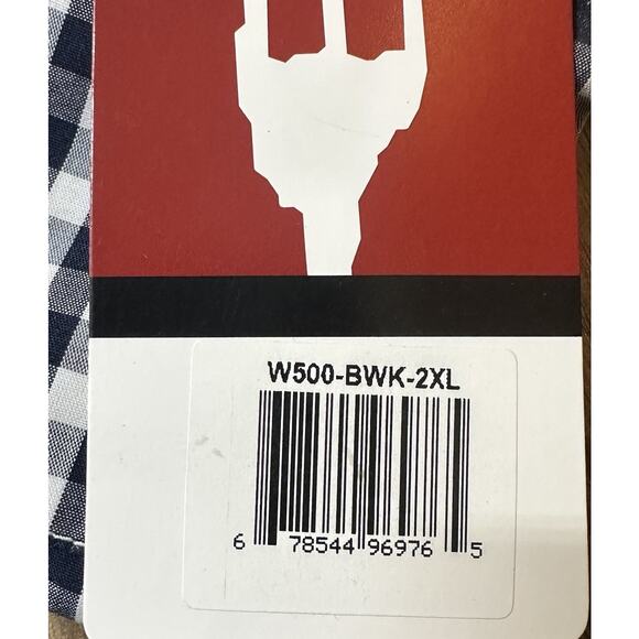 Chef Works 2XL Navy White Gingham Dress Shirt W500 BWK Womens Long Sleeve - Picture 4 of 5